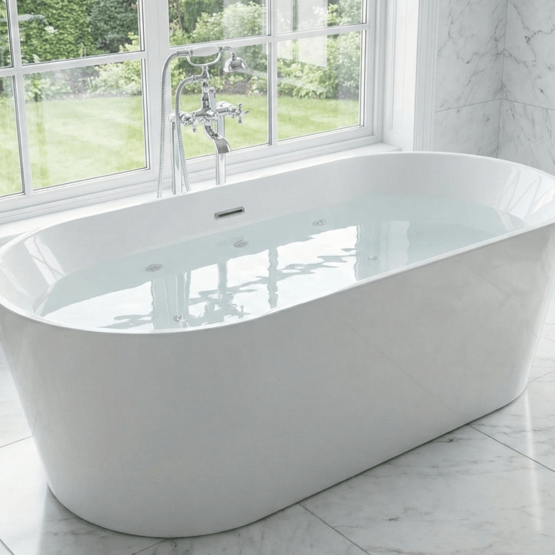 Royce Morgan Coral Whirlpool Freestanding Bath Tub Luxury Spa System in L1700 x W800 x H580mm