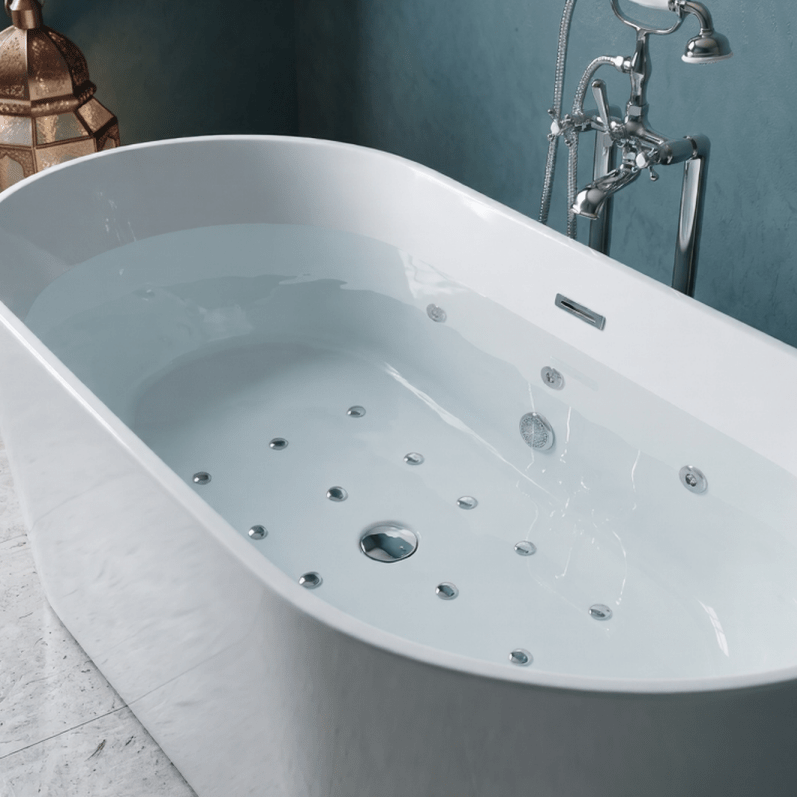 Royce Morgan Coral Whirlpool Freestanding Bath Tub Luxury Spa System in L1700 x W800 x H580mm