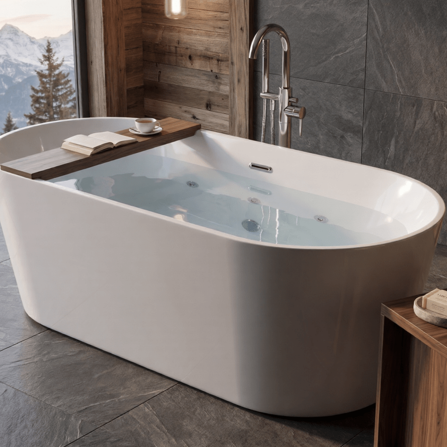 Royce Morgan Coral Whirlpool Freestanding Bath Tub Luxury Spa System in L1700 x W800 x H580mm