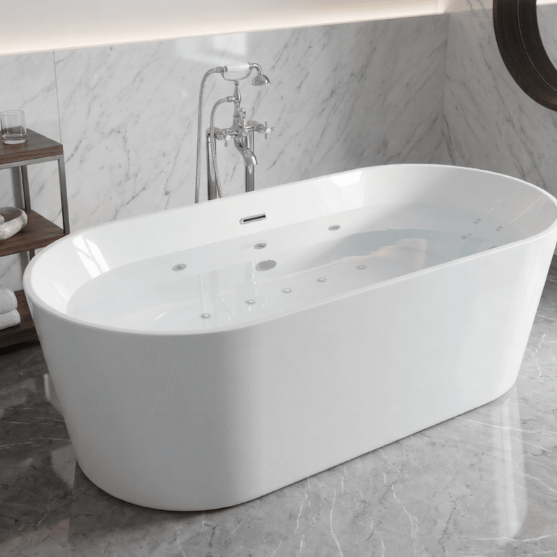 Royce Morgan Coral Whirlpool Freestanding Bath Tub Luxury Spa System in L1700 x W800 x H580mm