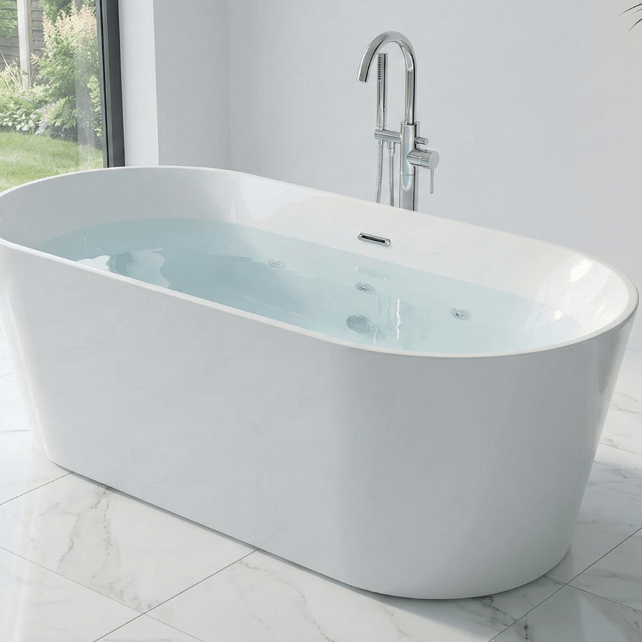 Royce Morgan Coral Whirlpool Freestanding Bath Tub Luxury Spa System in L1700 x W800 x H580mm