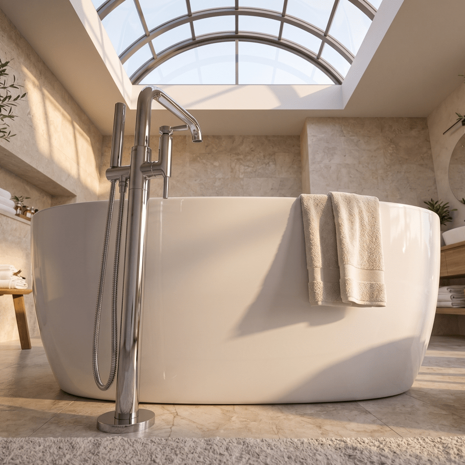 Royce Morgan Darwin Freestanding Bath Tub Compact Oval Shape in L1600 x W800 x H580mm