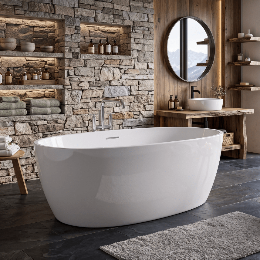 Royce Morgan Darwin Freestanding Bath Tub Compact Oval Shape in L1600 x W800 x H580mm