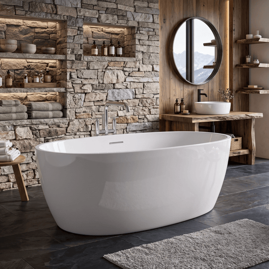 Royce Morgan Darwin Freestanding Bath Tub Compact Oval Shape in L1600 x W800 x H580mm