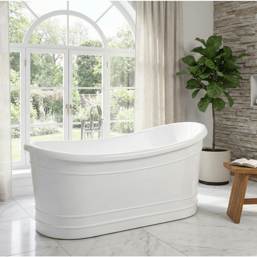 Royce Morgan Harewood Freestanding Bath Tub Traditional Roll Top Design in L1650 x W730 x H580mm