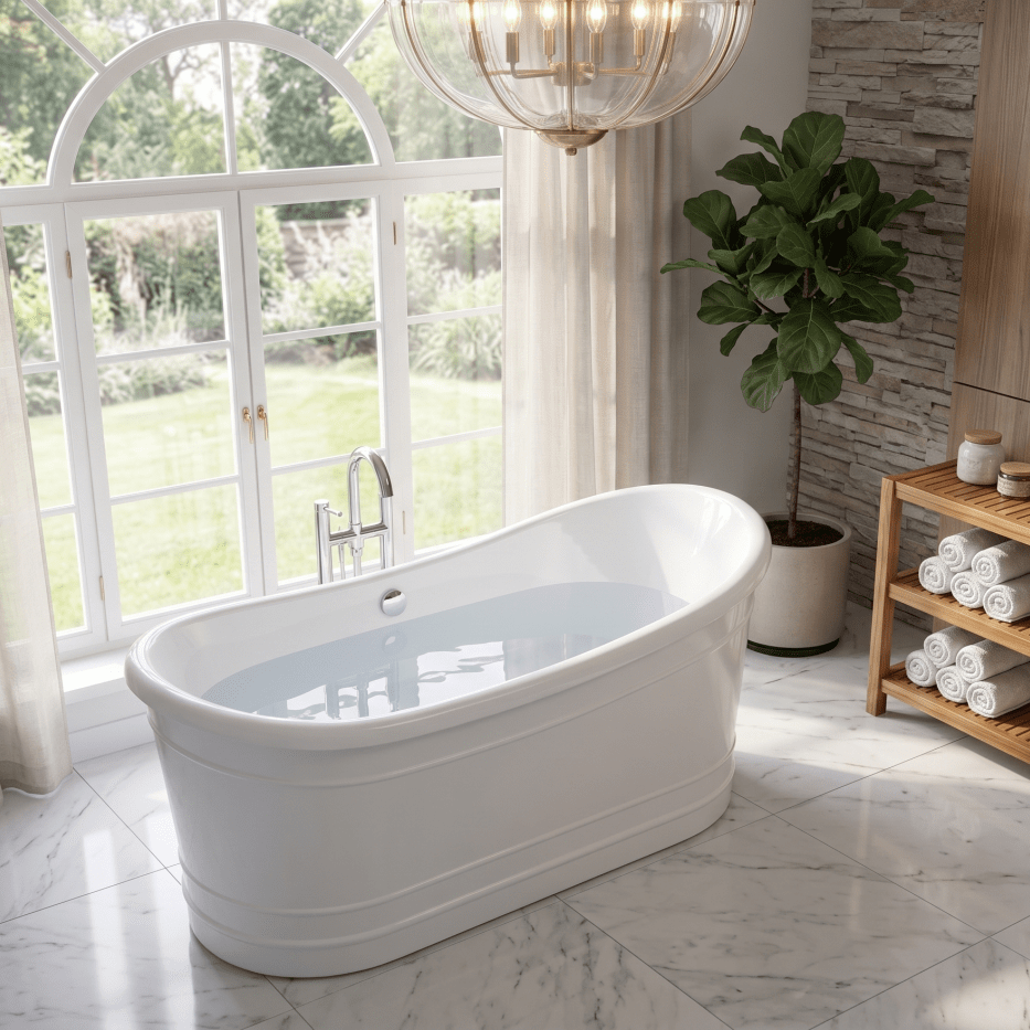 Royce Morgan Harewood Freestanding Bath Tub Traditional Roll Top Design in L1650 x W730 x H580mm