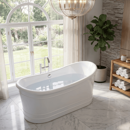 Royce Morgan Harewood Freestanding Bath Tub Traditional Roll Top Design in L1650 x W730 x H580mm