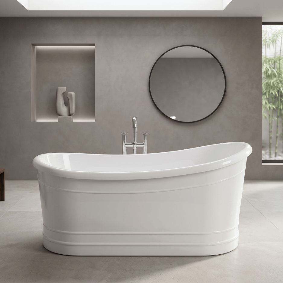 Royce Morgan Harewood Freestanding Bath Tub Traditional Roll Top Design in L1650 x W730 x H580mm