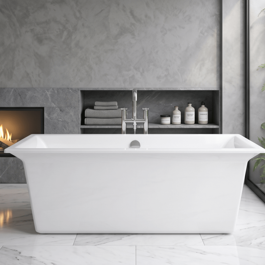 Royce Morgan Hexham Freestanding Bath Tub Classic Roll Top Style in L1690 x W760 x H590mm