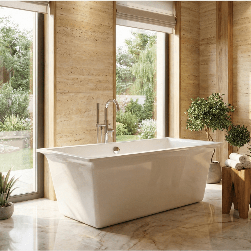 Royce Morgan Hexham Freestanding Bath Tub Classic Roll Top Style in L1690 x W760 x H590mm