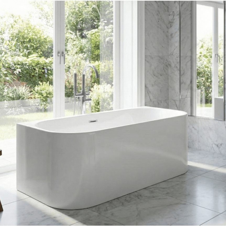 Royce Morgan Jasper Freestanding Bath Tub Compact Modern Design in L1600 x W800 x H580mm
