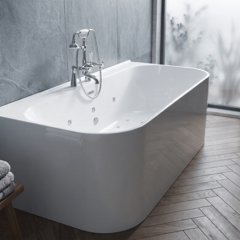 Royce Morgan Jasper Whirlpool Freestanding Bath Tub Luxury Spa System in L1600 x W800 x H580mm