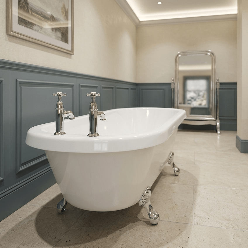 Royce Morgan Lambeth Freestanding Bath Tub Traditional Clawfoot Roll Top in L1665 x W715 x H570mm