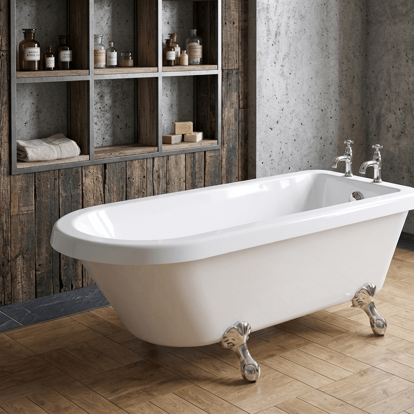 Royce Morgan Lambeth Freestanding Bath Tub Traditional Clawfoot Roll Top in L1665 x W715 x H570mm
