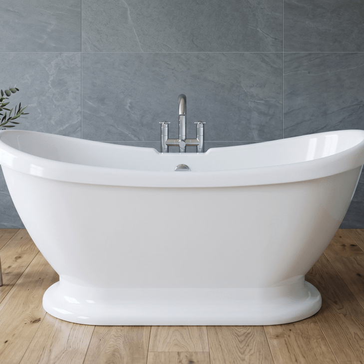 Royce Morgan Melrose Freestanding Bath Tub Classic Slipper Style With Plinth in L1700 x W700 x H700mm