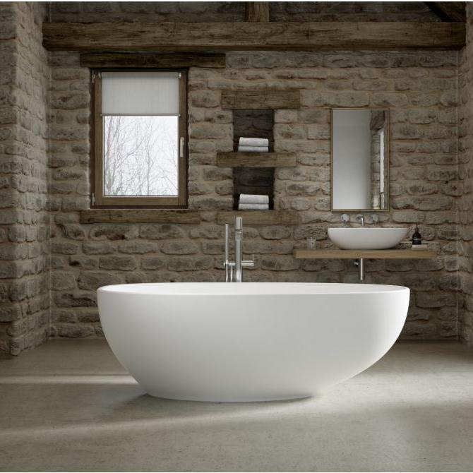 Royce Morgan Mississippi Freestanding Bath Tub Deep Oval Design in L1500 x W760 x H540mm