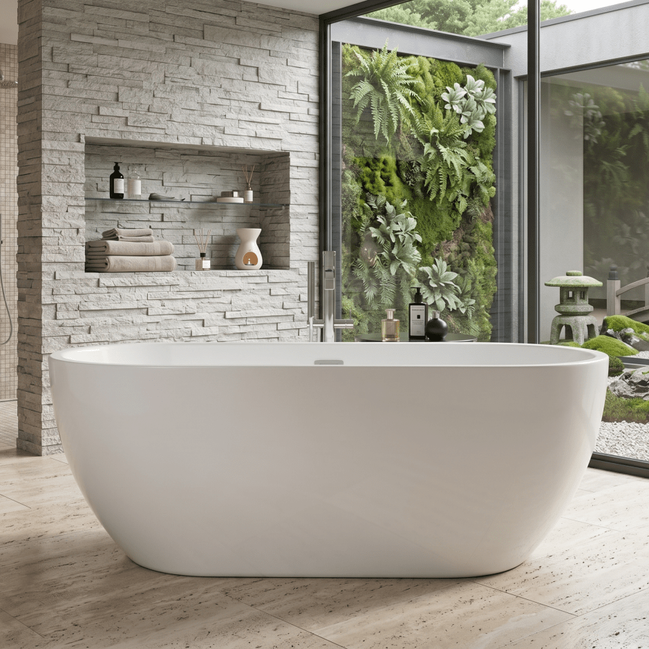 Royce Morgan Onyx Freestanding Bath Tub Deep Soaking Design in L1700 x W670 x H600mm