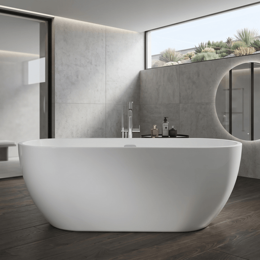 Royce Morgan Onyx Freestanding Bath Tub Deep Soaking Design in L1700 x W670 x H600mm