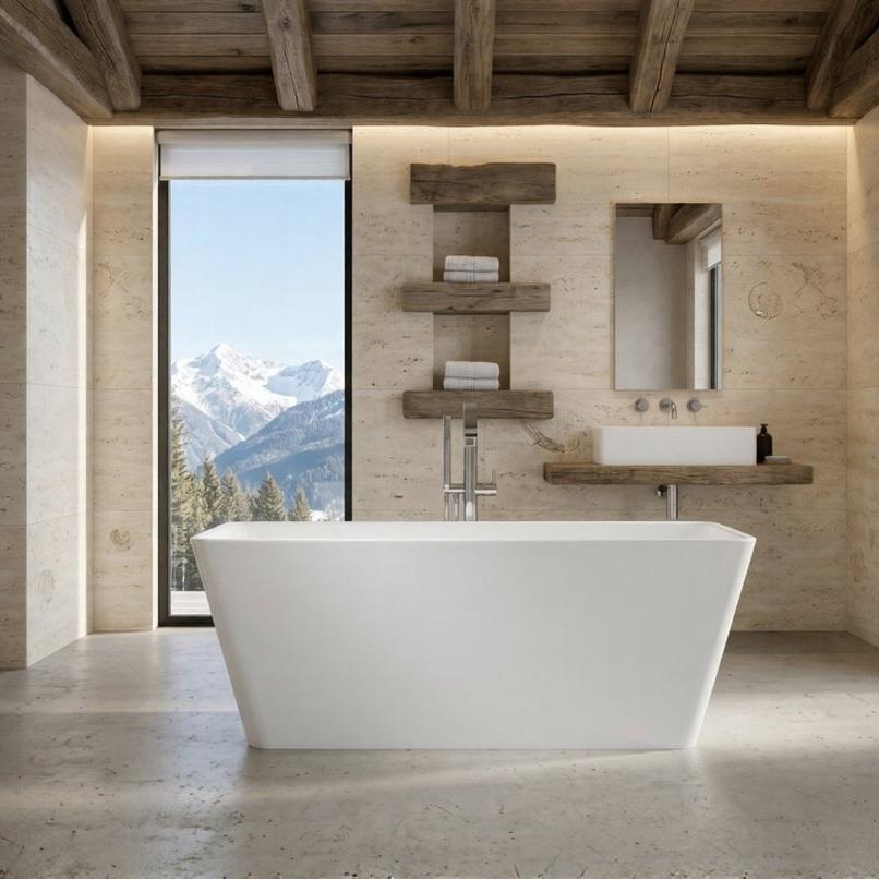 Royce Morgan Orinoco Freestanding Bath Tub Compact Minimalist Design in L1500 x W680 x H560mm