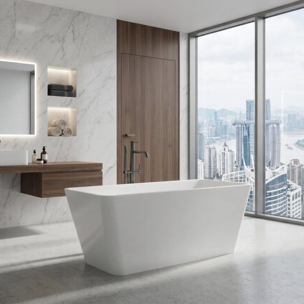 Royce Morgan Orinoco Freestanding Bath Tub Compact Minimalist Design in L1500 x W680 x H560mm