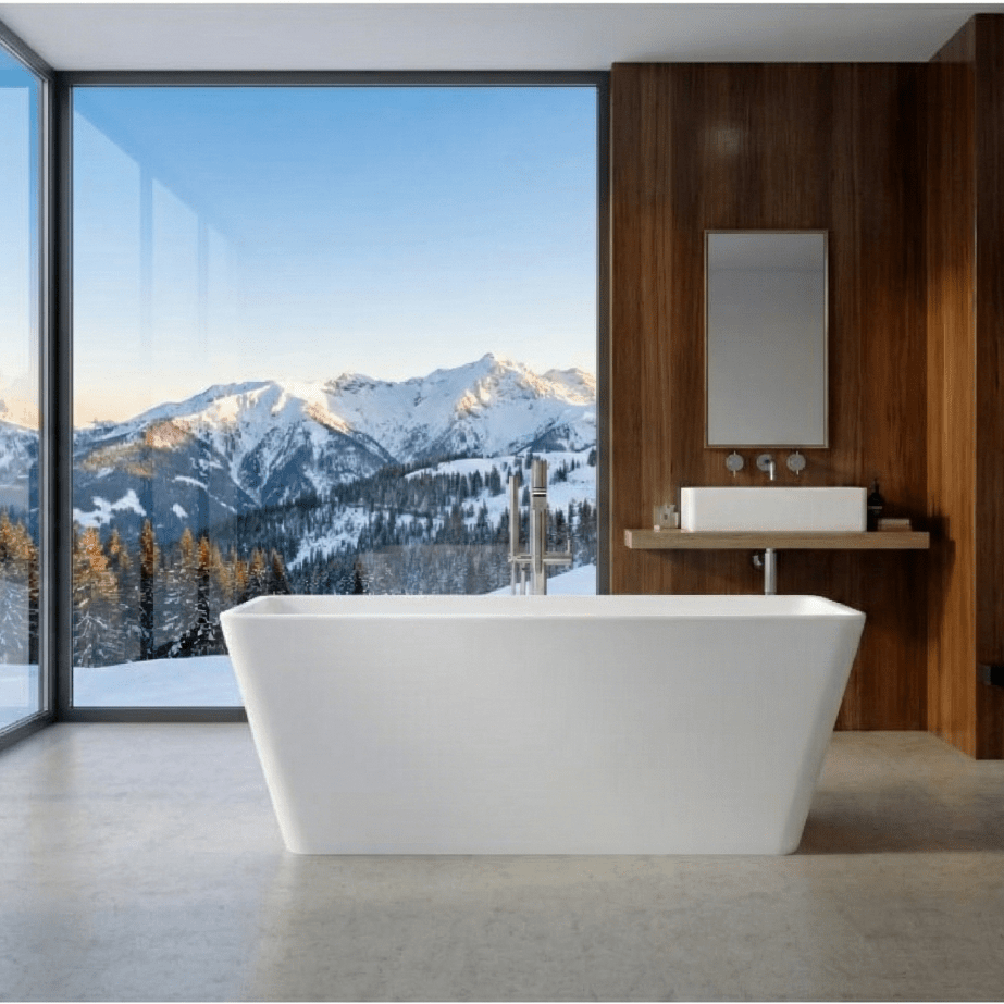 Royce Morgan Orinoco Freestanding Bath Tub Compact Minimalist Design in L1500 x W680 x H560mm