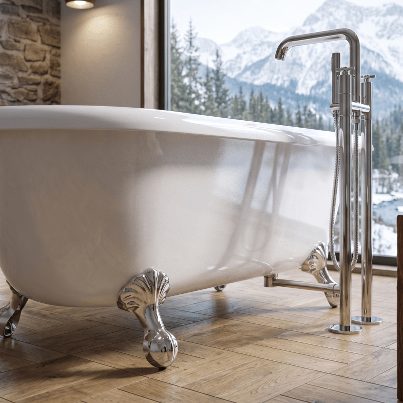 Royce Morgan Orlando Freestanding Bath Tub Modern Compact Design in L1380 x W750 x H590mm