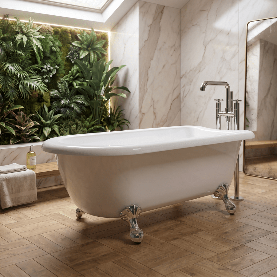 Royce Morgan Orlando Freestanding Bath Tub Modern Compact Design in L1380 x W750 x H590mm