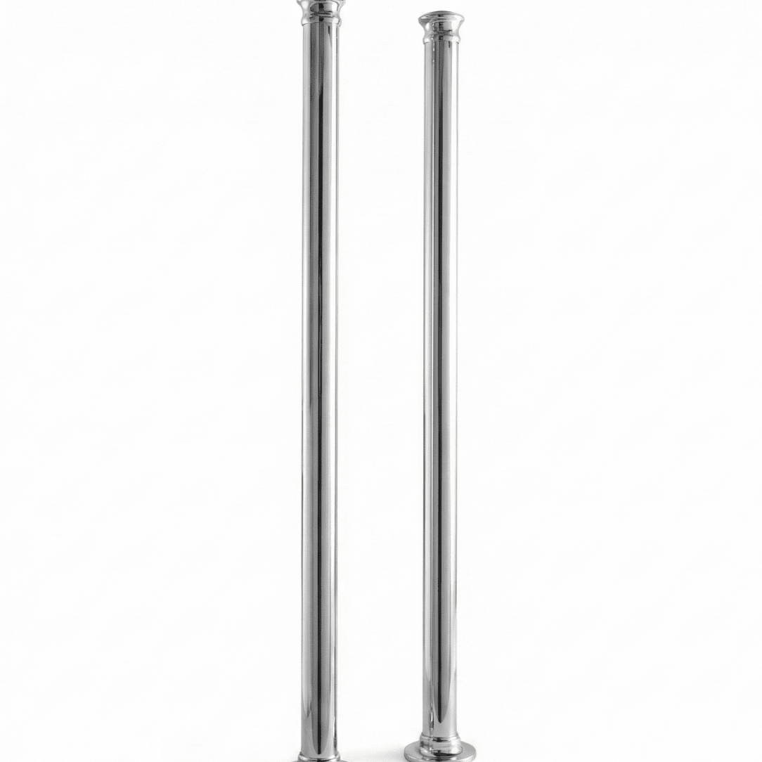 Royce Morgan Over Edge Chrome Pipe Shrouds With Shower Holder in