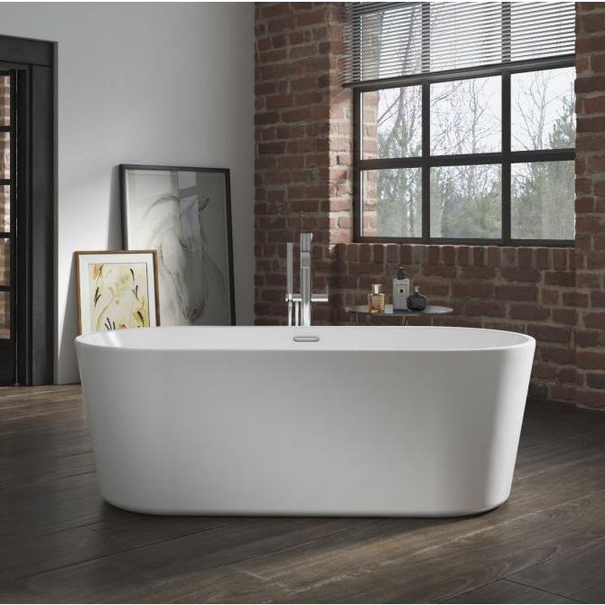 Royce Morgan Ruby Freestanding Bath Tub Modern Straight - Edge Design in L1580 x W740 x H550mm