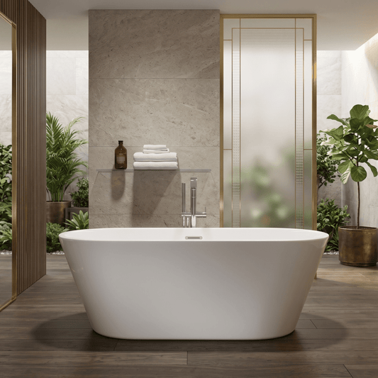 Royce Morgan Sapphire Freestanding Bath Tub Contemporary Straight - Edge Design in L1650 x W755 x H610mm