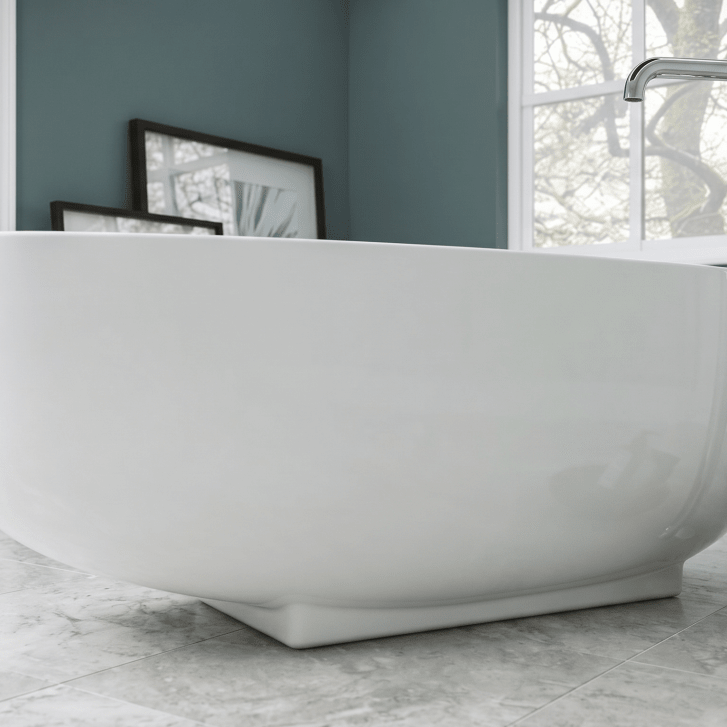Royce Morgan Seaton Freestanding Bath Tub Modern Double - Ended Style in L1680 x W770 x H600mm