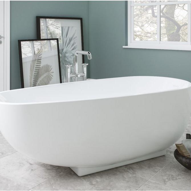 Royce Morgan Seaton Freestanding Bath Tub Modern Double - Ended Style in L1680 x W770 x H600mm