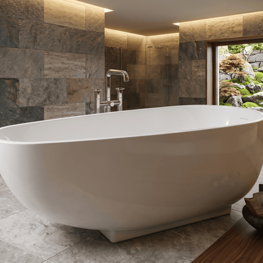 Royce Morgan Seaton Freestanding Bath Tub Modern Double - Ended Style in L1680 x W770 x H600mm
