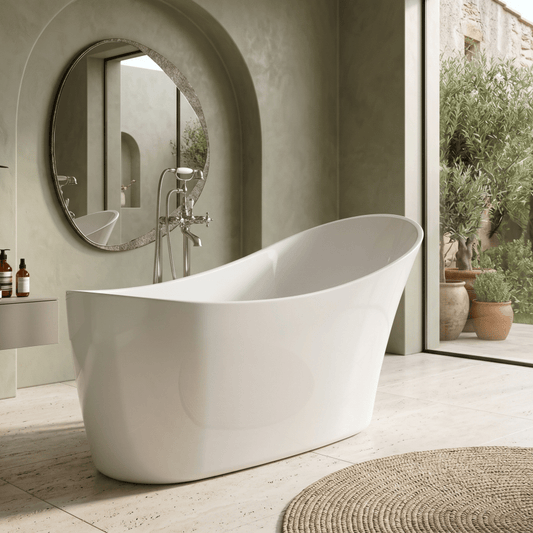 Royce Morgan Sunstone Freestanding Bath Tub Deep Slipper Design in L1590 x W700 x H780mm
