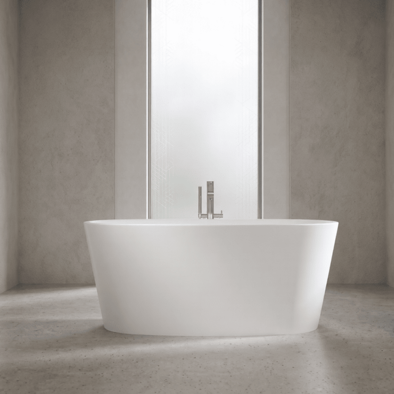Royce Morgan Tigris Freestanding Bath Tub Modern Curved Design in L1580 x W700 x H660mm