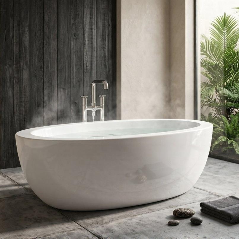 Royce Morgan Westminster Freestanding Bath Tub Elegant Oval Design in L1490 x W850 x H580mm