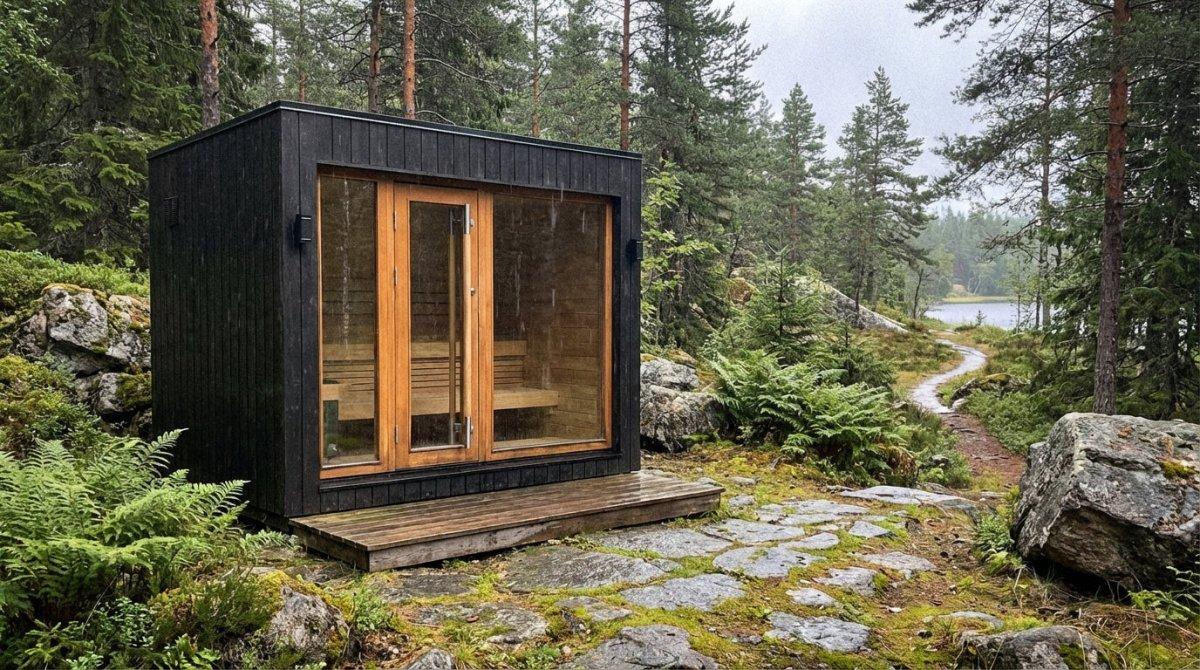 Saunum AirCube One Ready Made Nordic Outdoor Sauna (5 Seater) in