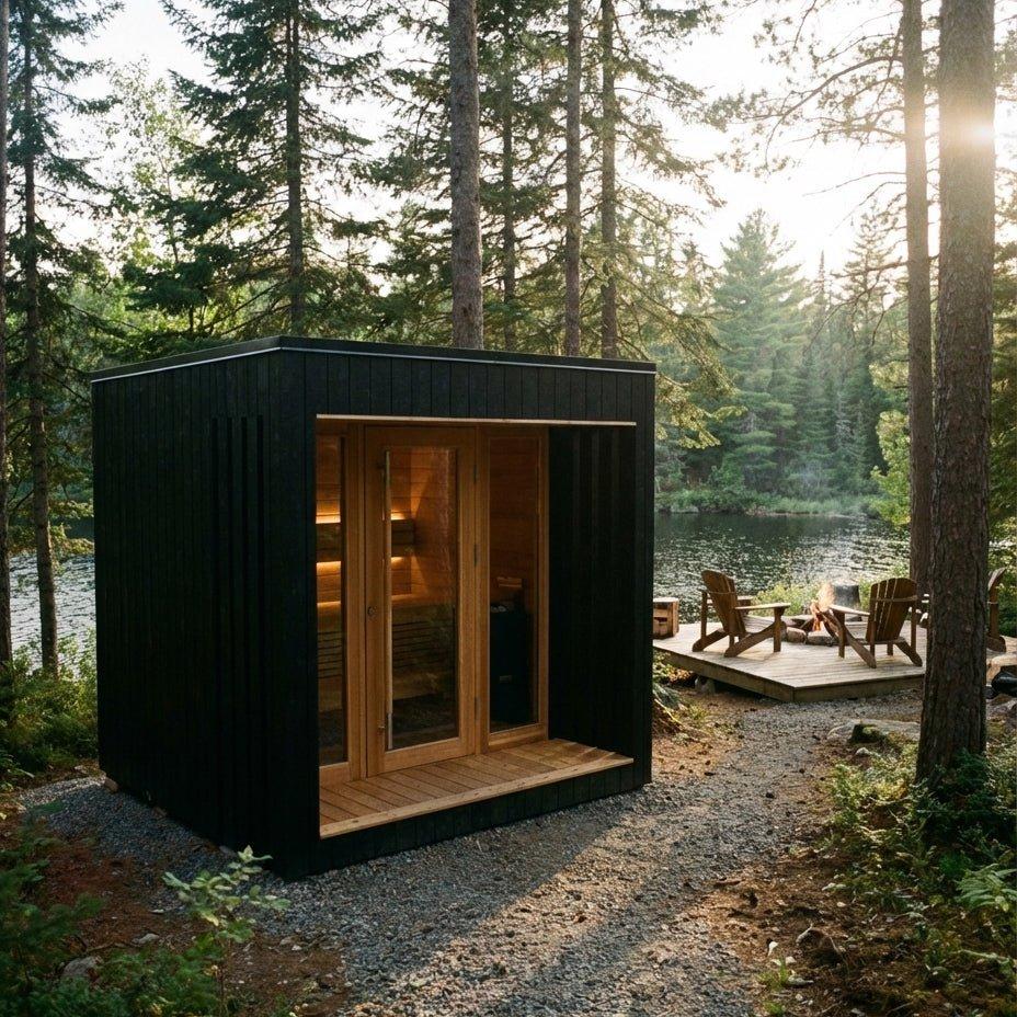 Saunum AirCube Terrace Ready Made Nordic Outdoor Sauna (4 Seater) in