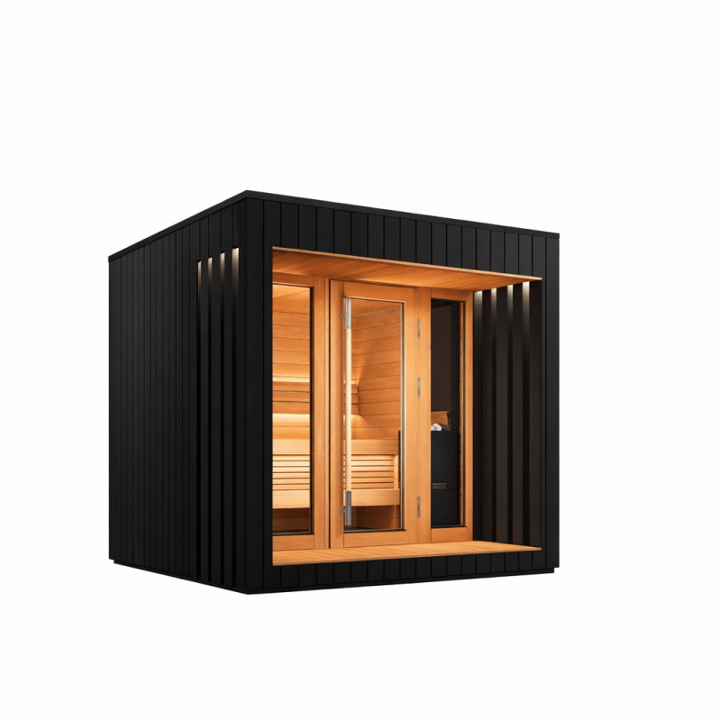 Saunum AirCube Terrace Ready Made Nordic Outdoor Sauna (4 Seater) in
