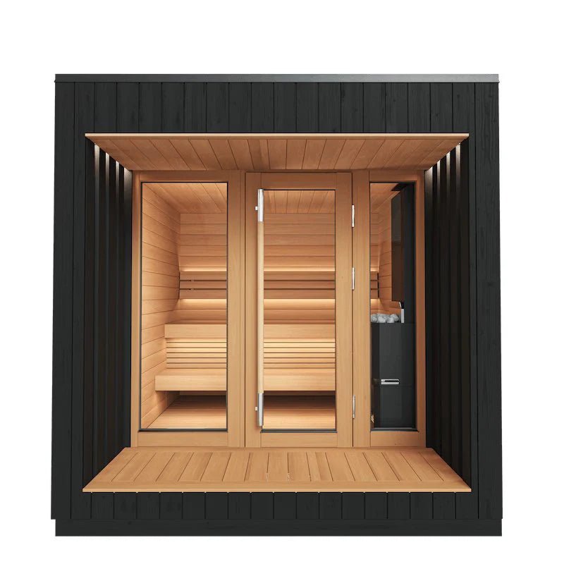 Saunum AirCube Terrace Ready Made Nordic Outdoor Sauna (4 Seater) in