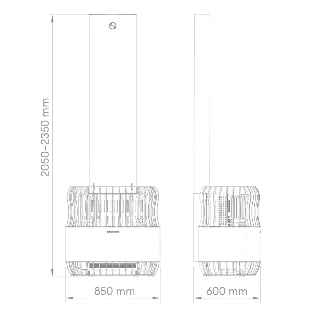 Saunum Luxury Sauna Heater with Contactor Box in Anthracite