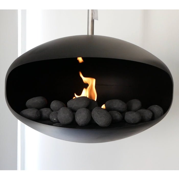 ScandiFlames aCeramic Pebbles Bioethanol Fireplace Decoration 24 Pieces in Black