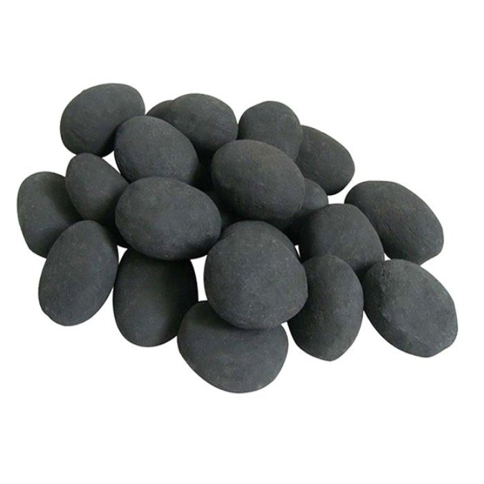 ScandiFlames aCeramic Pebbles Bioethanol Fireplace Decoration 24 Pieces in Black