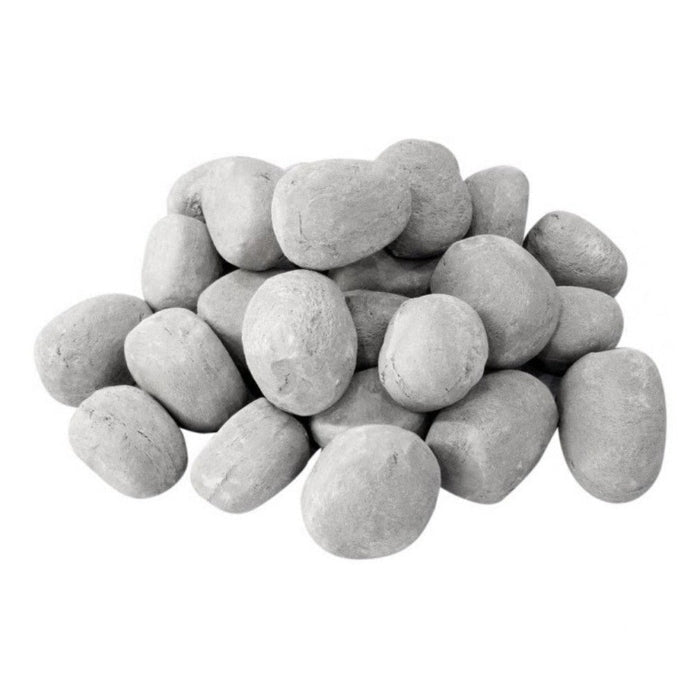 ScandiFlames aCeramic Pebbles Bioethanol Fireplace Decoration 24 Pieces in Textured Grey