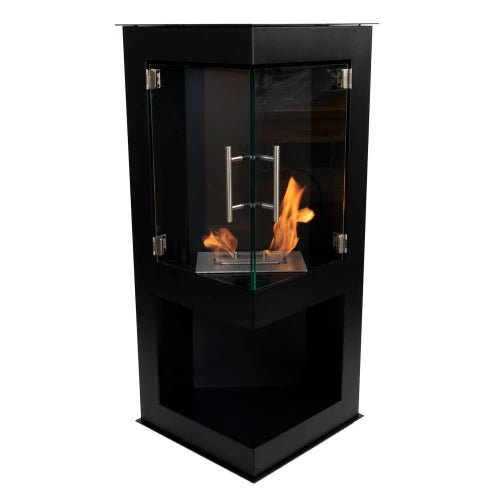 ScandiFlames Alaska Corner Freestanding Bioethanol Fireplace in 95.3H x 57.7W x 39.2D cm
