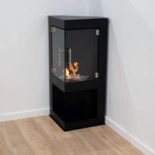 ScandiFlames Alaska Corner Freestanding Bioethanol Fireplace in 95.3H x 57.7W x 39.2D cm