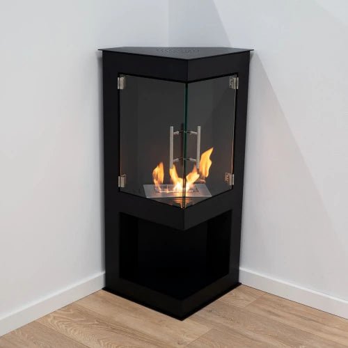 ScandiFlames Alaska Corner Freestanding Bioethanol Fireplace in 95.3H x 57.7W x 39.2D cm