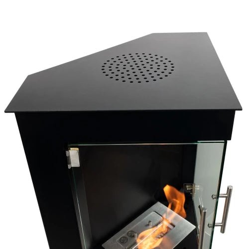 ScandiFlames Alaska Corner Freestanding Bioethanol Fireplace in 95.3H x 57.7W x 39.2D cm