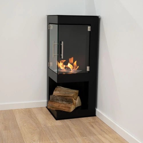 ScandiFlames Alaska Corner Freestanding Bioethanol Fireplace in 95.3H x 57.7W x 39.2D cm