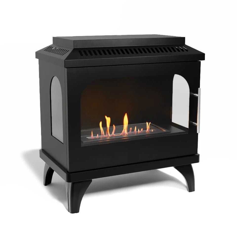 ScandiFlames Atlanta Single Freestanding Bioethanol Fireplace in 52.3H x 48W x 30D cm